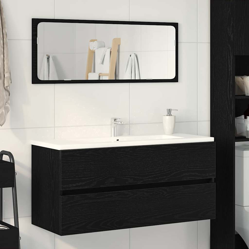 Vidaxl wastafelkast 100x38,5x45 cm spaanplaat zwart eikenkleurig