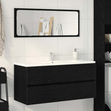 Vidaxl wastafelkast 100x38,5x45 cm spaanplaat zwart eikenkleurig
