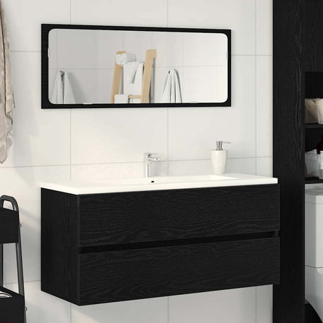Vidaxl wastafelkast 100x38,5x45 cm spaanplaat zwart eikenkleurig