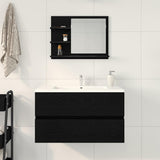 Vidaxl badkamerspiegel 60x10,5x45 cm spaanplaat zwart eikenkleurig