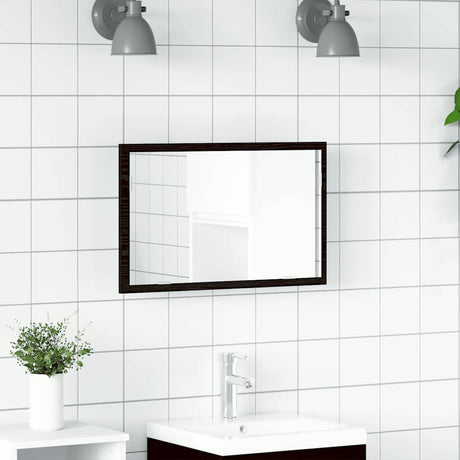 Vidaxl badkamerspiegel met led-verlichting 60x8,5x37 cm zwart eiken