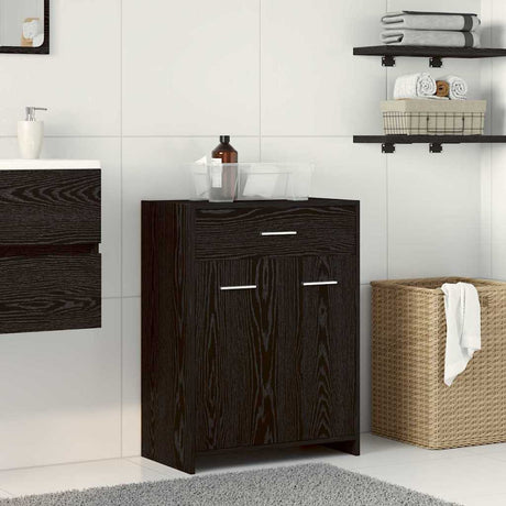 Vidaxl badkamer kast zwart eiken 60 x 33 x 80 cm bewerkt hout