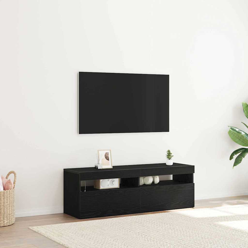 Vidaxl tv-kast 120 x 35 x 40 cm zwart eiken bewerkt hout