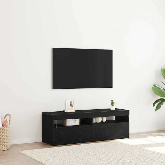 Vidaxl tv-kast 120 x 35 x 40 cm zwart eiken bewerkt hout