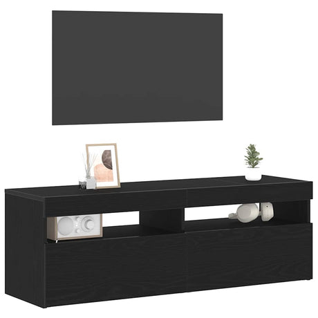 Vidaxl tv-kast 120 x 35 x 40 cm zwart eiken bewerkt hout