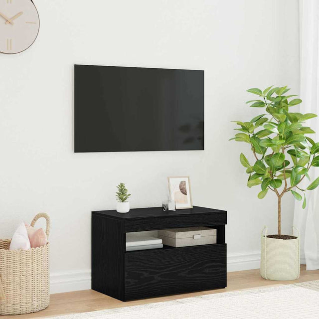 Vidaxl tv-kast 60 x 35 x 40 cm zwart eiken bewerkt hout