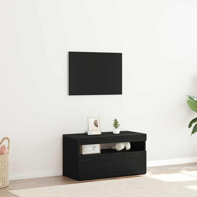 Vidaxl tv-kast 75 x 35 x 40 cm zwart eiken bewerkt hout