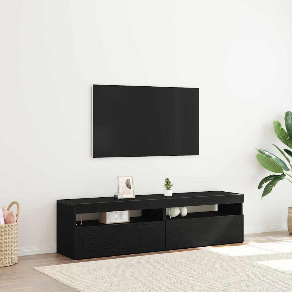 Vidaxl tv-kast 2 st zwart eiken bewerkt hout