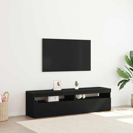 Vidaxl tv-kast 2 st zwart eiken bewerkt hout