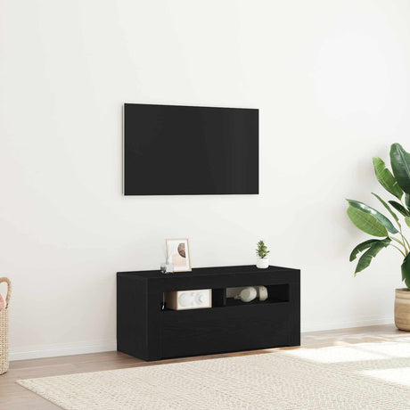 Vidaxl tv-kast 90 x 35 x 40 cm zwart eiken bewerkt hout