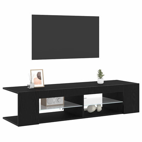 Vidaxl tv-kast 135 x 39 x 30 cm zwart eiken bewerkt hout