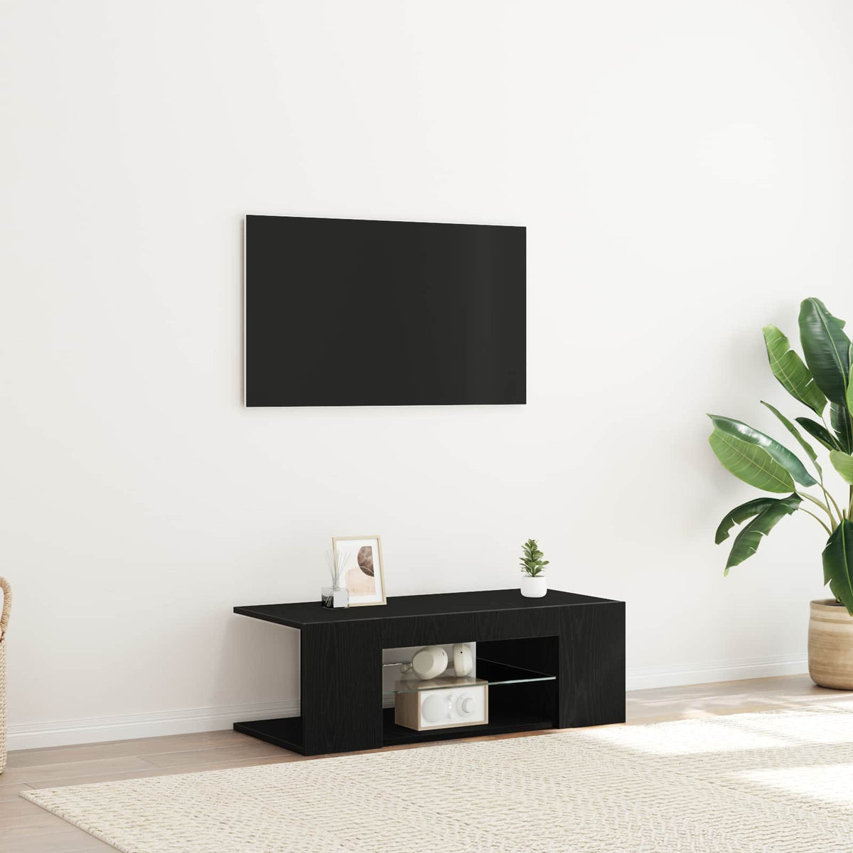 Vidaxl tv-kast 90 x 39 x 30 cm zwart eiken bewerkt hout