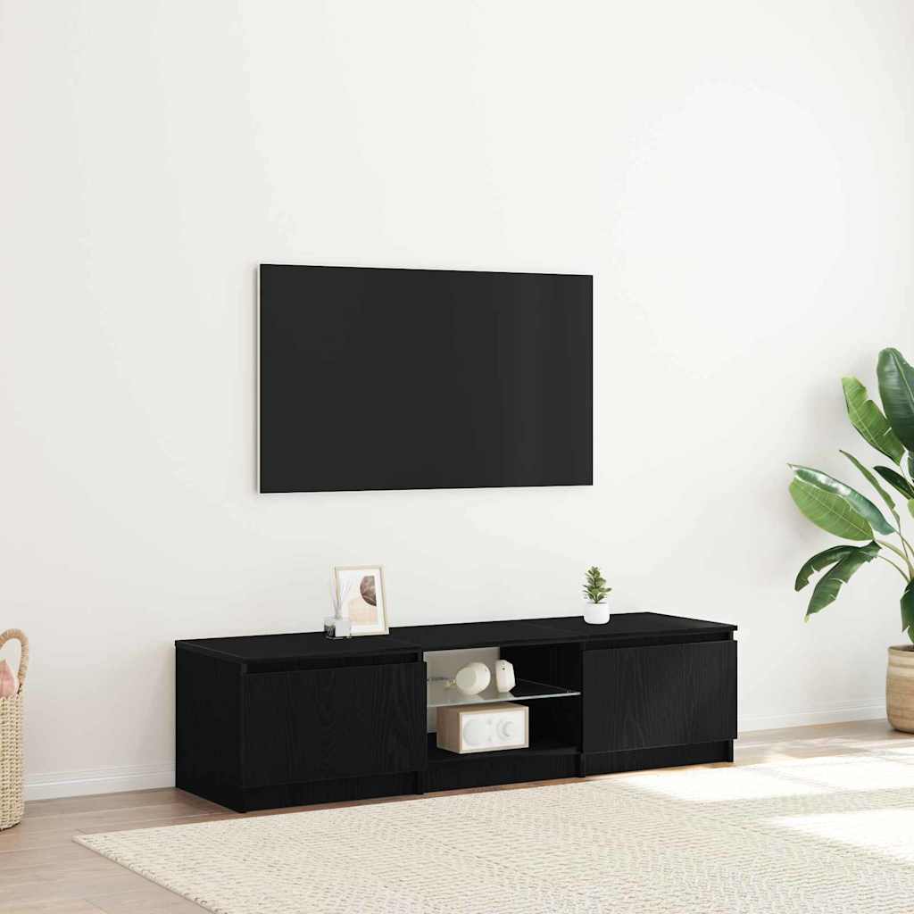 Vidaxl tv-kast 140 x 38,5 x 36 cm zwart eiken bewerkt hout