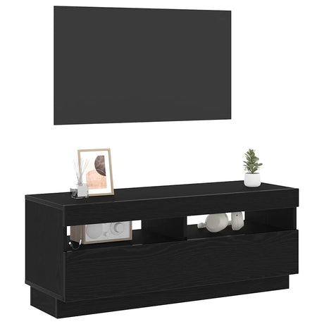 Vidaxl tv-kast 100 x 35 x 40 cm zwart eiken bewerkt hout