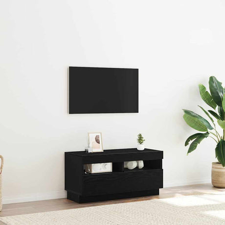 Vidaxl tv-kast 80 x 35 x 40 cm zwart eiken bewerkt hout