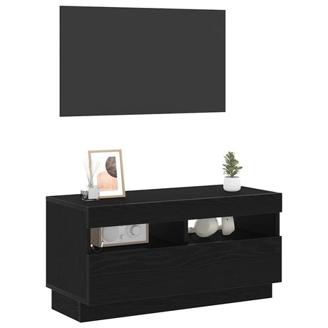 Vidaxl tv-kast 80 x 35 x 40 cm zwart eiken bewerkt hout
