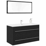 Vidaxl wasbak kast zwart eiken 90 x 45 x 1.5 cm bewerkt hout