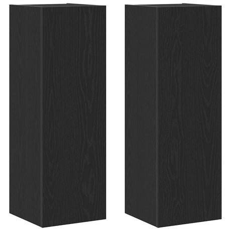 Vidaxl wand tv kast 2 st zwart eiken bewerkt hout