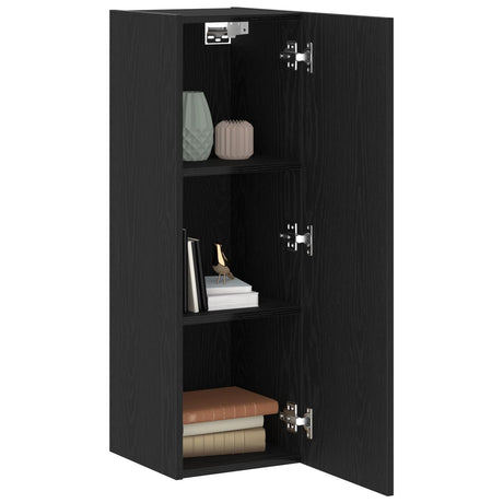 Vidaxl wand tv kast 2 st zwart eiken bewerkt hout