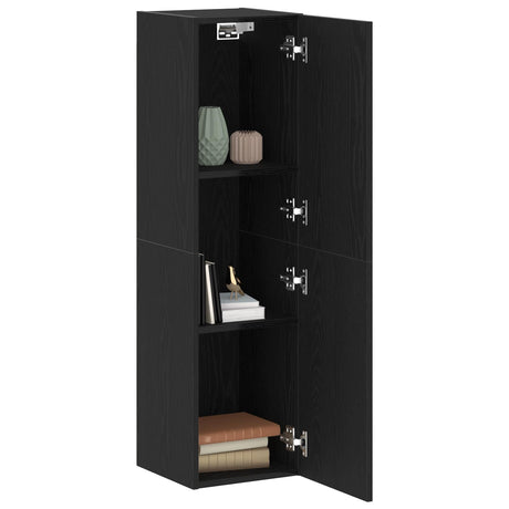 Vidaxl wand tv kast 30,5 x 30 x 110 cm zwart eiken bewerkt hout