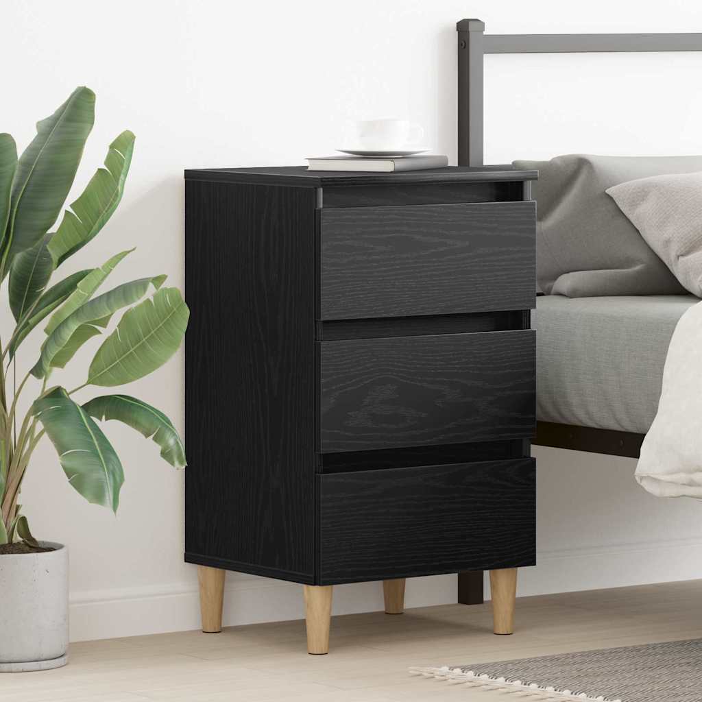 Vidaxl nachtkastje zwart eiken 40 x 35 x 69 cm bewerkt hout
