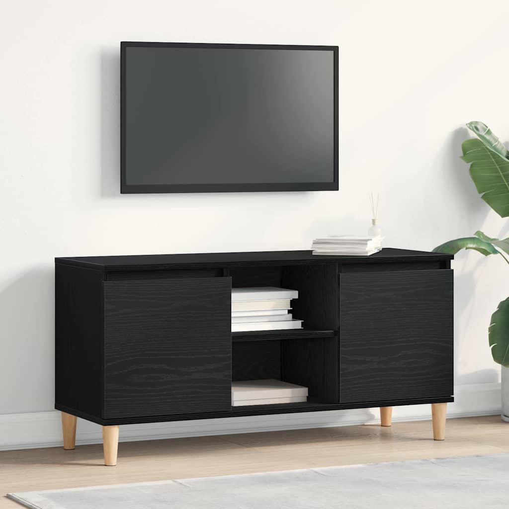 Vidaxl tv-kast 102 x 35 x 50 cm zwart eiken bewerkt hout