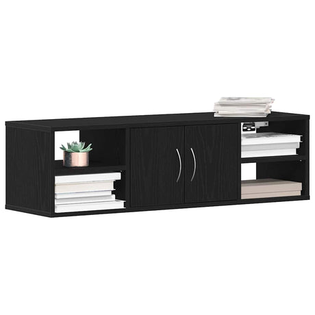 Vidaxl wandplank muurmontage zwart eiken 102 x 30 x 29 cm bewerkt hout