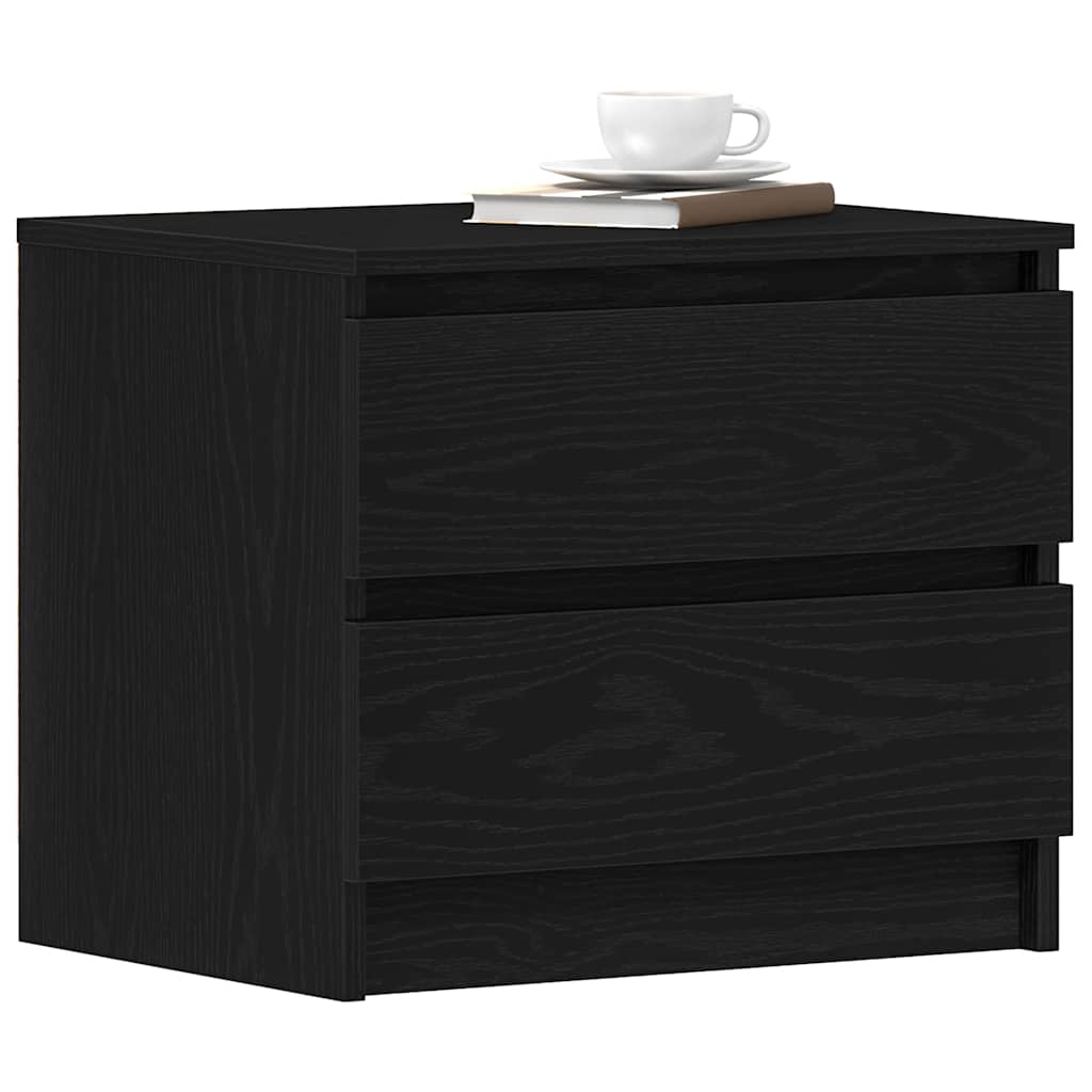 Vidaxl nachtkastje 2 st zwart eiken 50 x 40 x 43,5 cm bewerkt hout