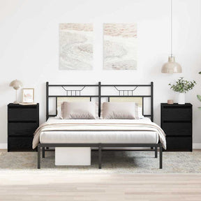 Vidaxl nachtkastje 2 st zwart eiken 40 x 35 x 62,5 cm bewerkt hout