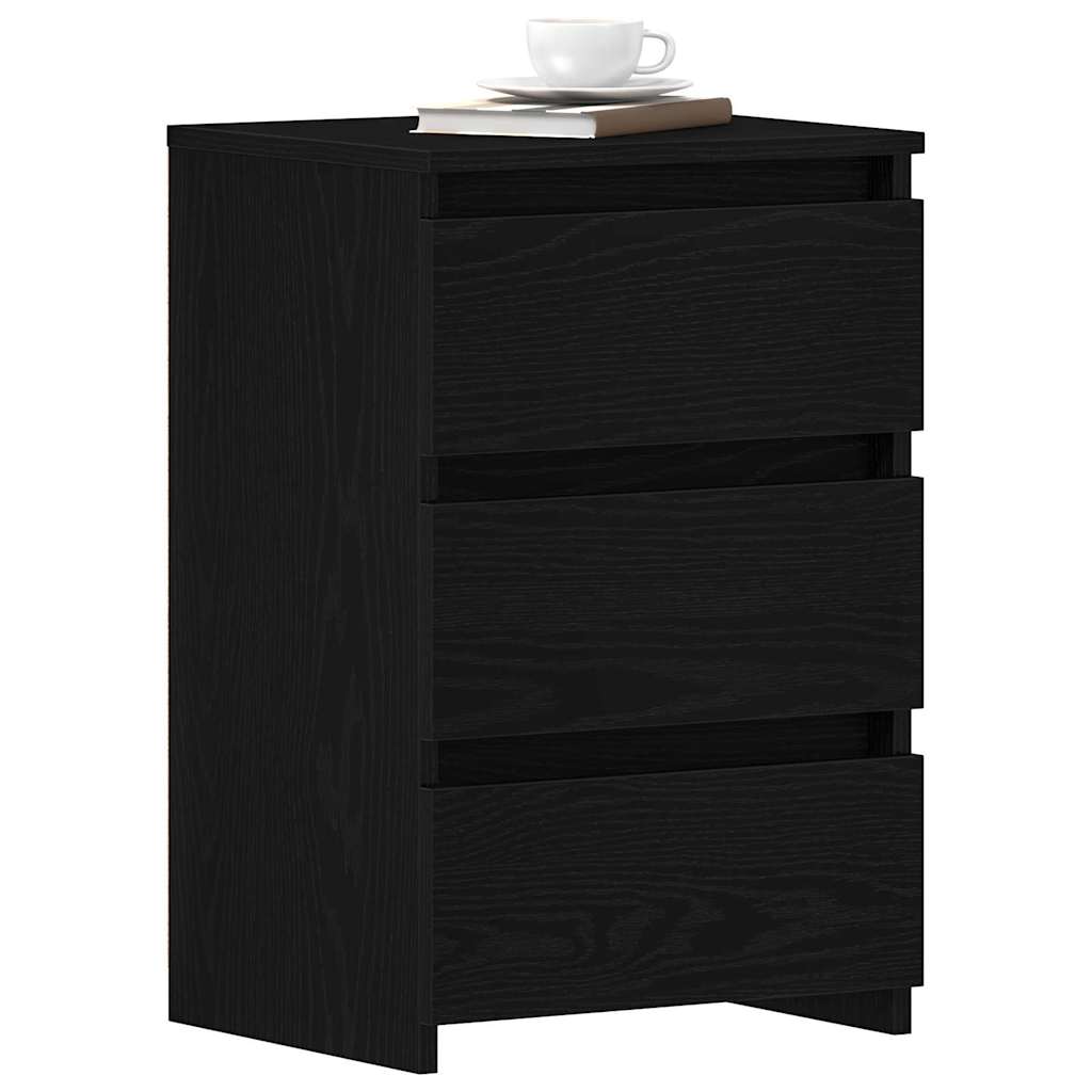 Vidaxl nachtkastje 2 st zwart eiken 40 x 35 x 62,5 cm bewerkt hout