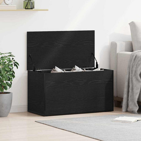 Vidaxl opslagdoos zwart eiken 84 x 42 x 46 cm bewerkt hout