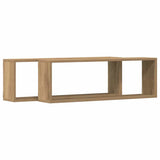 Vidaxl wandschappen 2 st ambachtelijk eiken 80 x 15 x 26 cm