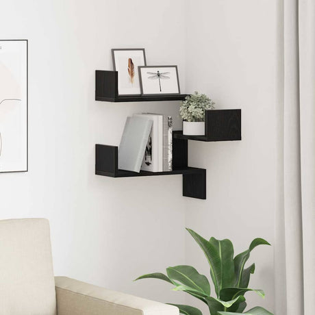 Vidaxl wandplank muurmontage zwart eiken 40 x 40 x 49,5 cm