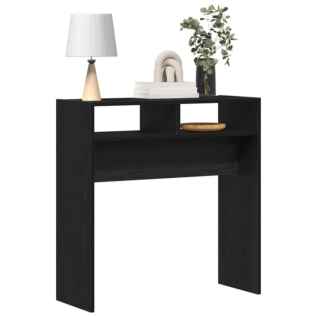 Vidaxl wandtafel zwart eiken 78 x 30 x 80 cm bewerkt hout