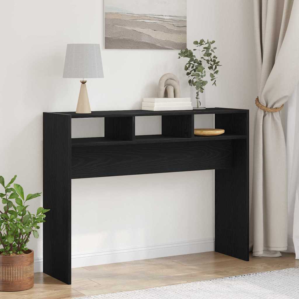 Vidaxl wandtafel zwart eiken 105 x 30 x 80 cm bewerkt hout