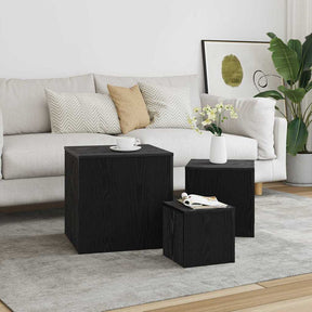 Vidaxl nesttafel 3 st zwart eiken 45 x 45 x 45 cm bewerkt hout