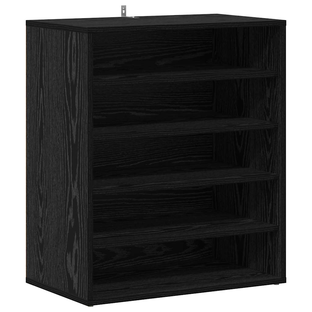 Vidaxl schoenenkast met plank zwart eiken 60 x 35 x 70 cm bewerkt hout
