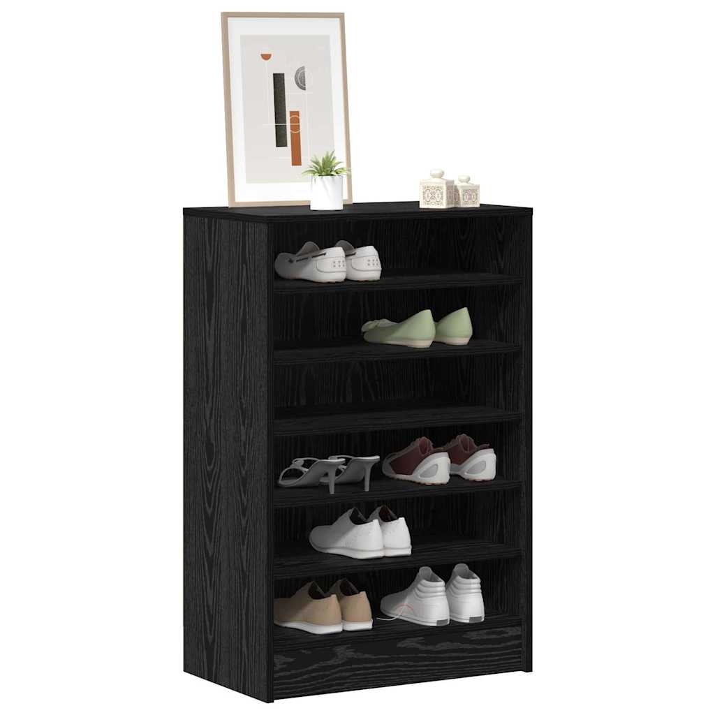 Vidaxl schoenenkast met plank zwart eiken 60 x 35 x 92 cm bewerkt hout