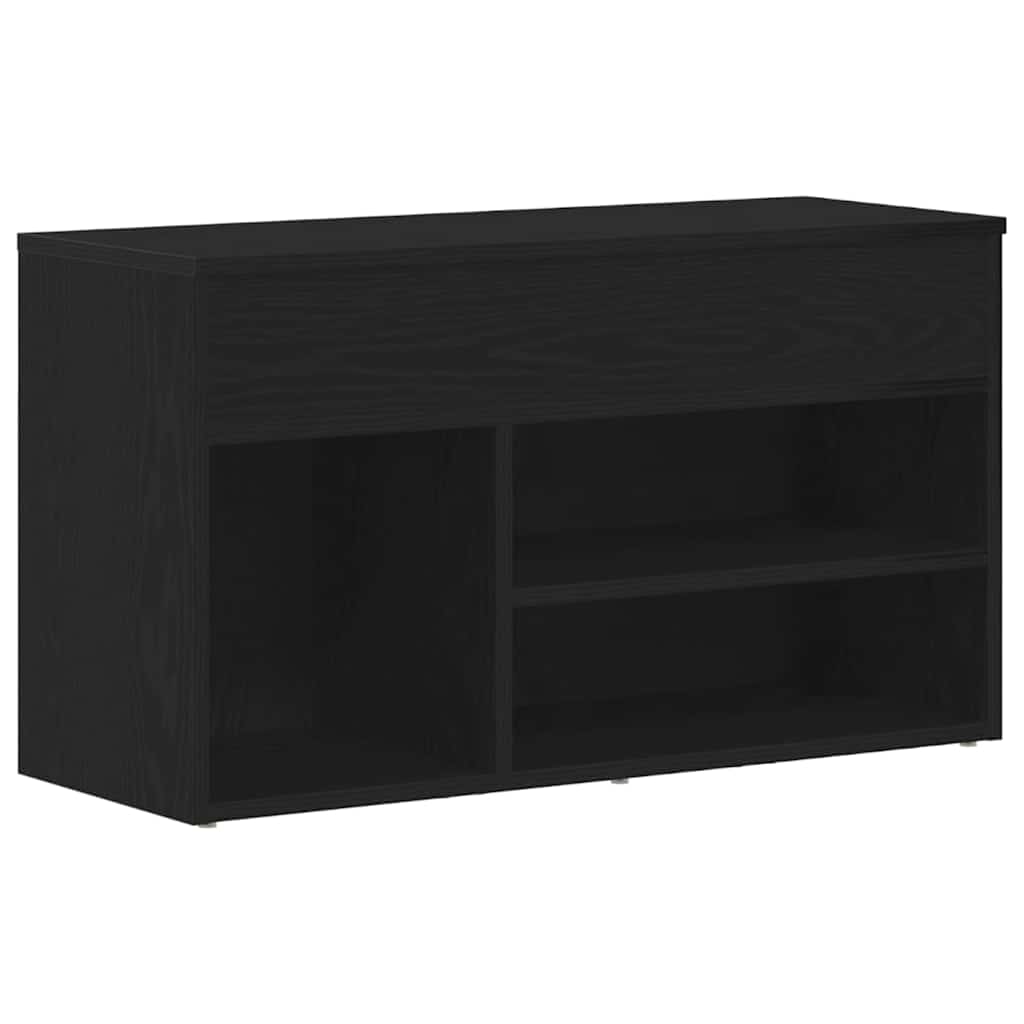 Vidaxl schoenenbank met plank zwart eiken 80 x 30 x 45 cm bewerkt hout