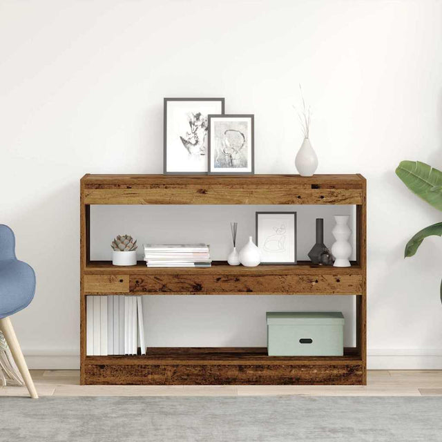 Vidaxl boekenkast 2-laags 100 x 30 x 72 cm bewerkt hout oud hout