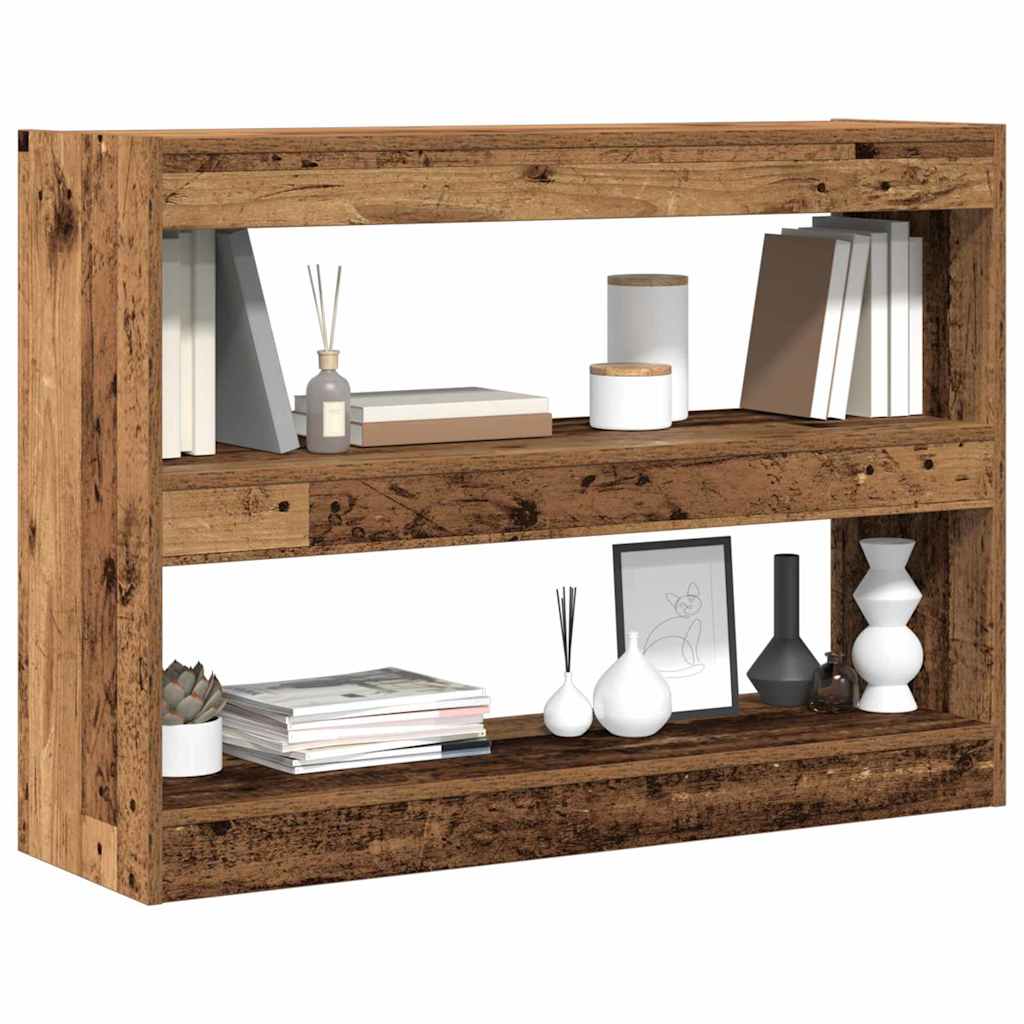 Vidaxl boekenkast 2-laags 100 x 30 x 72 cm bewerkt hout oud hout