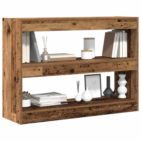 Vidaxl boekenkast 2-laags 100 x 30 x 72 cm bewerkt hout oud hout