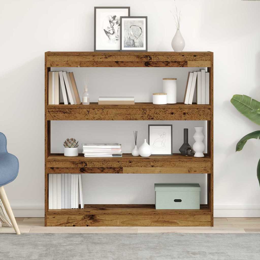 Vidaxl boekenkast 3-laags 100 x 30 x 103 cm bewerkt hout oud hout
