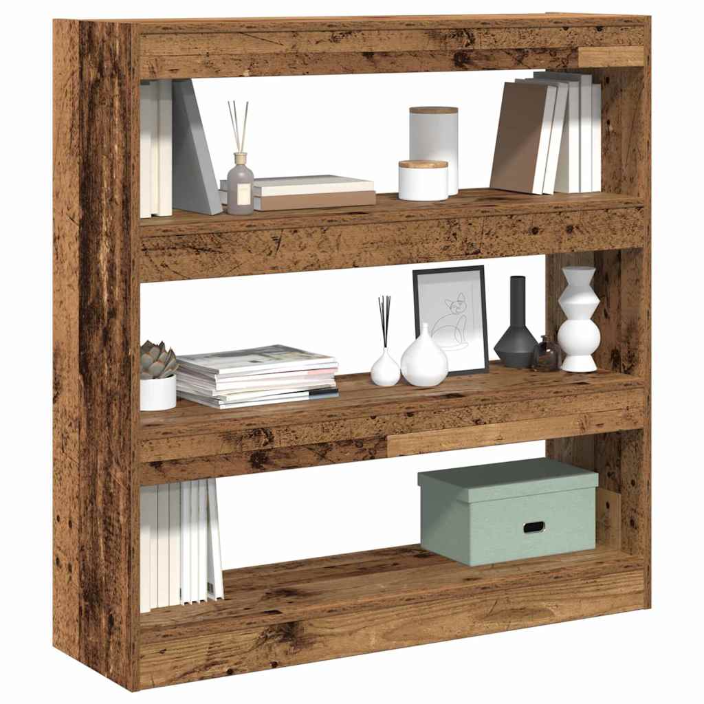 Vidaxl boekenkast 3-laags 100 x 30 x 103 cm bewerkt hout oud hout