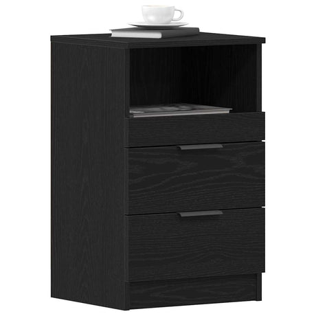 Vidaxl nachtkastje zwart eiken 40 x 36 x 65 cm bewerkt hout
