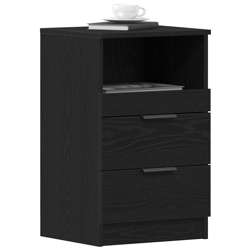 Vidaxl nachtkastje 2 st zwart eiken 40 x 36 x 65 cm bewerkt hout