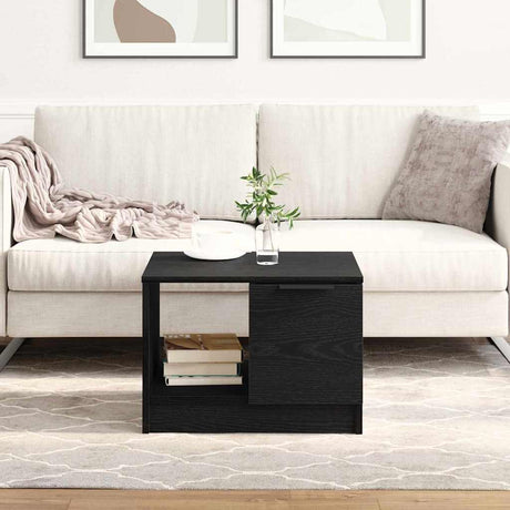 Vidaxl salontafel zwart eiken 50 x 50 x 36 cm bewerkt hout