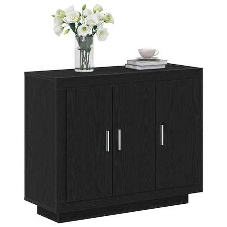 Vidaxl dressoir zwart eiken 92 x 35 x 75 cm bewerkt hout