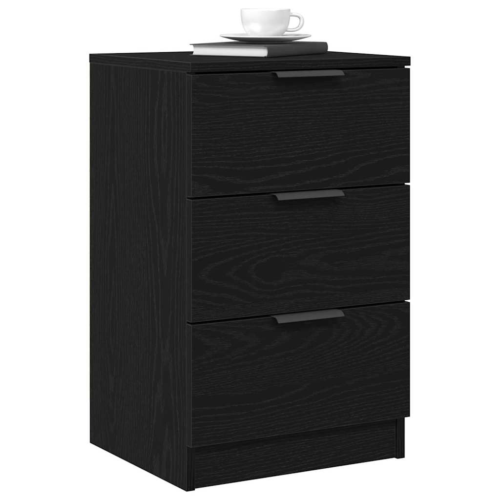 Vidaxl nachtkastje zwart eiken 40 x 65 x 65 cm bewerkt hout