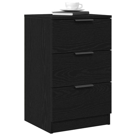 Vidaxl nachtkastje zwart eiken 40 x 65 x 65 cm bewerkt hout